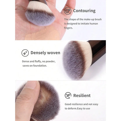 1pc Professional Foundation Brush Set, Beveled Tubular Makeup Brush, Makeup Tools With Soft Fiber For Easy Carrying, Brush For T Beauty World Shop