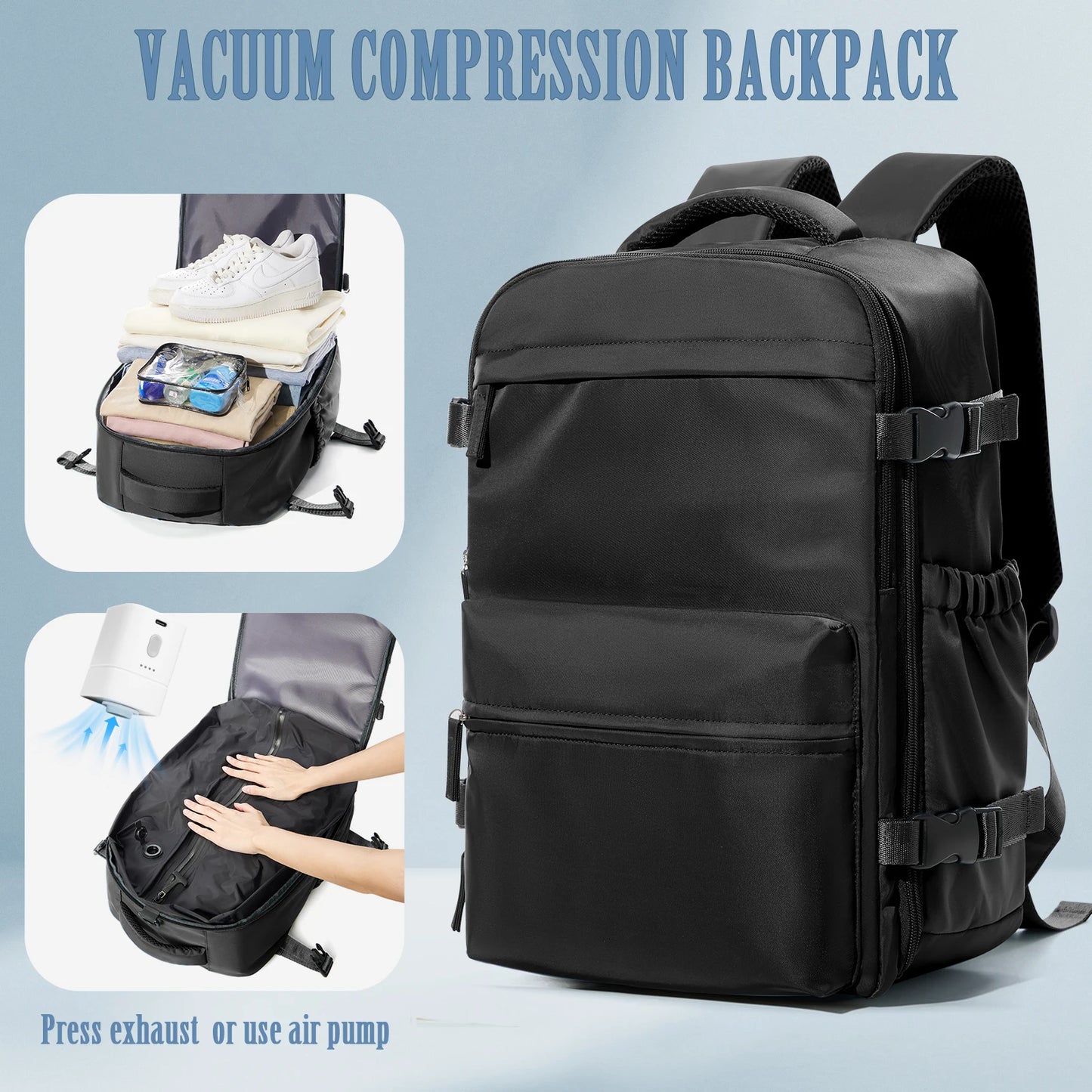 Vacuum Backpack Travel Bag for Men Large Capacity Backpack Business Laptop Backpack Women Men Expandable Backpack School Bag Beauty World Shop
