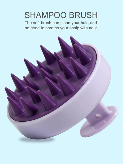 Silicone Shampoo Scalp Hair Massager Head Body Scalp Massage Brush Scalp Massage Brush Comb Magic Handle Brush Spa Massage Brush Beauty World Shop