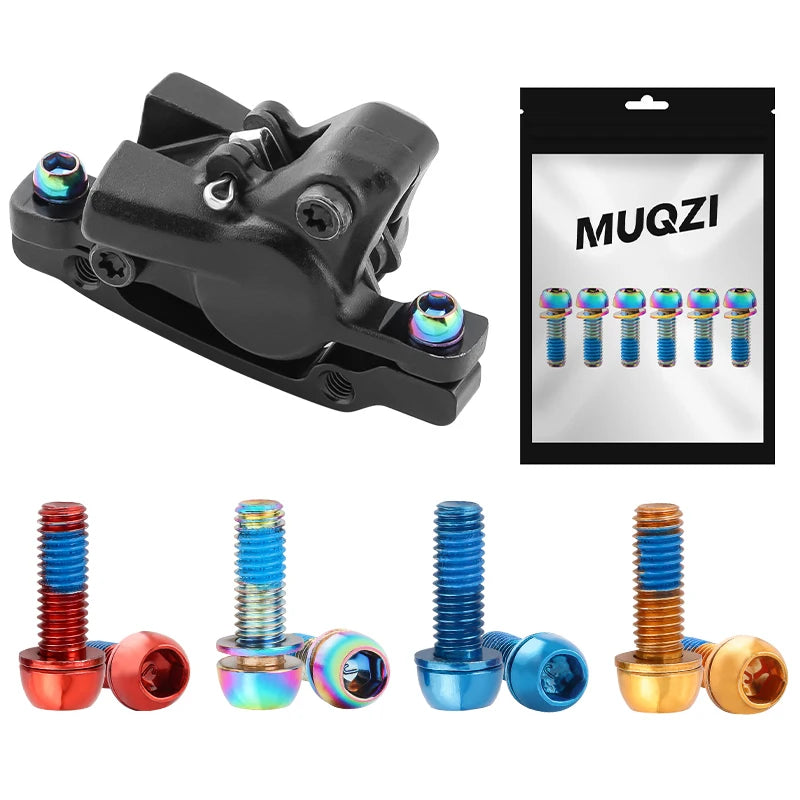 MUQZI 6pcs M6x17mm Disc Brake Caliper Bolts Bike Stem Bolt MTB Crank Arm Screw With Washer Bicycle Parts Beauty World Shop