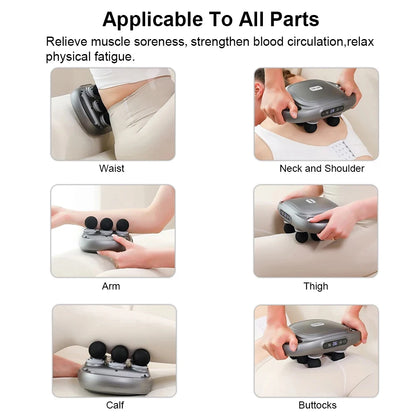 Professional Fascia Massage Gun – 6 Attachments for Muscle Relief in Back Shoulders Waist & Full Body Fascia Massage Beauty World Shop