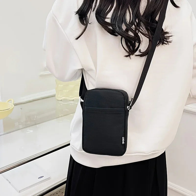 New Fashion Simple Casual Shoulder Messenger Bag, Women's Portable Mobile Phone Bag, Vertical Coin Key Bank Card Shoulder Bag Beauty Trend Shop