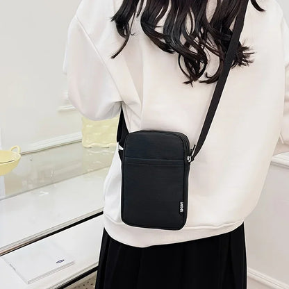 New Fashion Simple Casual Shoulder Messenger Bag, Women's Portable Mobile Phone Bag, Vertical Coin Key Bank Card Shoulder Bag Beauty Trend Shop