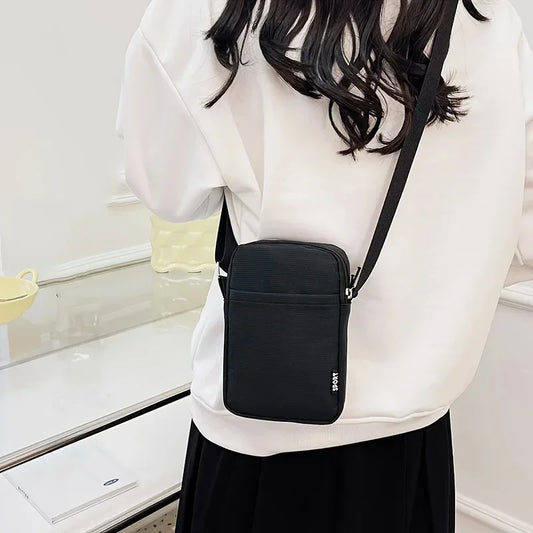 New Fashion Simple Casual Shoulder Messenger Bag, Women's Portable Mobile Phone Bag, Vertical Coin Key Bank Card Shoulder Bag Beauty Trend Shop