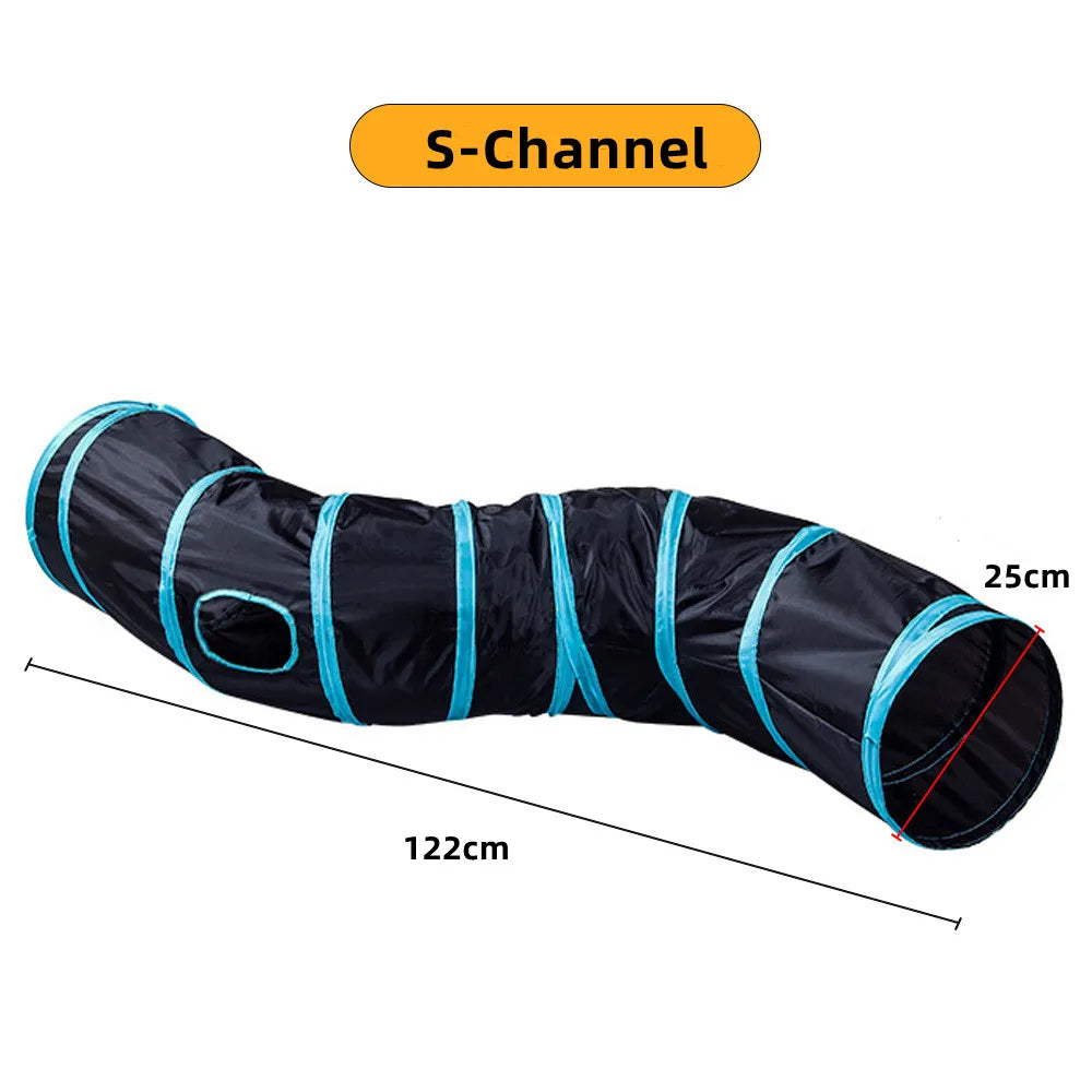 Cat Tunnel Pet Supplies Cat S T Pass Play Tunnel Foldable Cat Tunnel Cat Toy Breathable Drill Barrel for Indoor loud paper Beauty World Shop