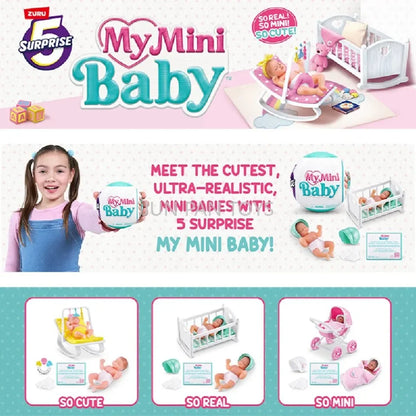 Zuru 5 Surprise Mini Brands Toys My Mini Baby Surprise Doll Cute Gift Miniature Toy Decoration Birthday Gift for Kids Toys Beauty World Shop