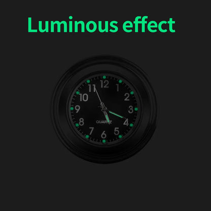 Aluminum Luminous Quartz Watch 22-25mm Motorcycle Scooter Bicycle Handlebar Mount Clock Time Display Clock Moto Accessories Beauty World Shop