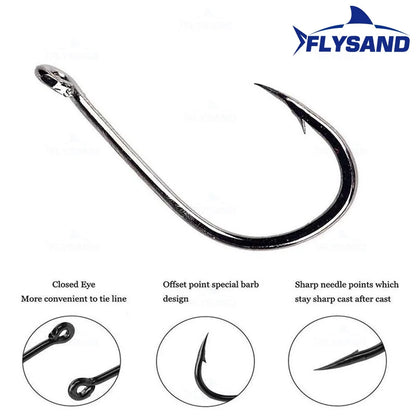 FLYSAND 100pcs/500pcs High Carbon Steel Fishing hooks Mixed Size Barbed jig hook Carp Fishing Jig Head Fly fishing Accessories Beauty World Shop