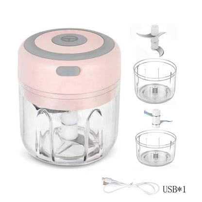 100ml/250ml Electric Mini Garlic Press Chopper - Rechargeable USB Masher with Powerful Lithium Battery, Easy Meat Grinder Beauty World Shop