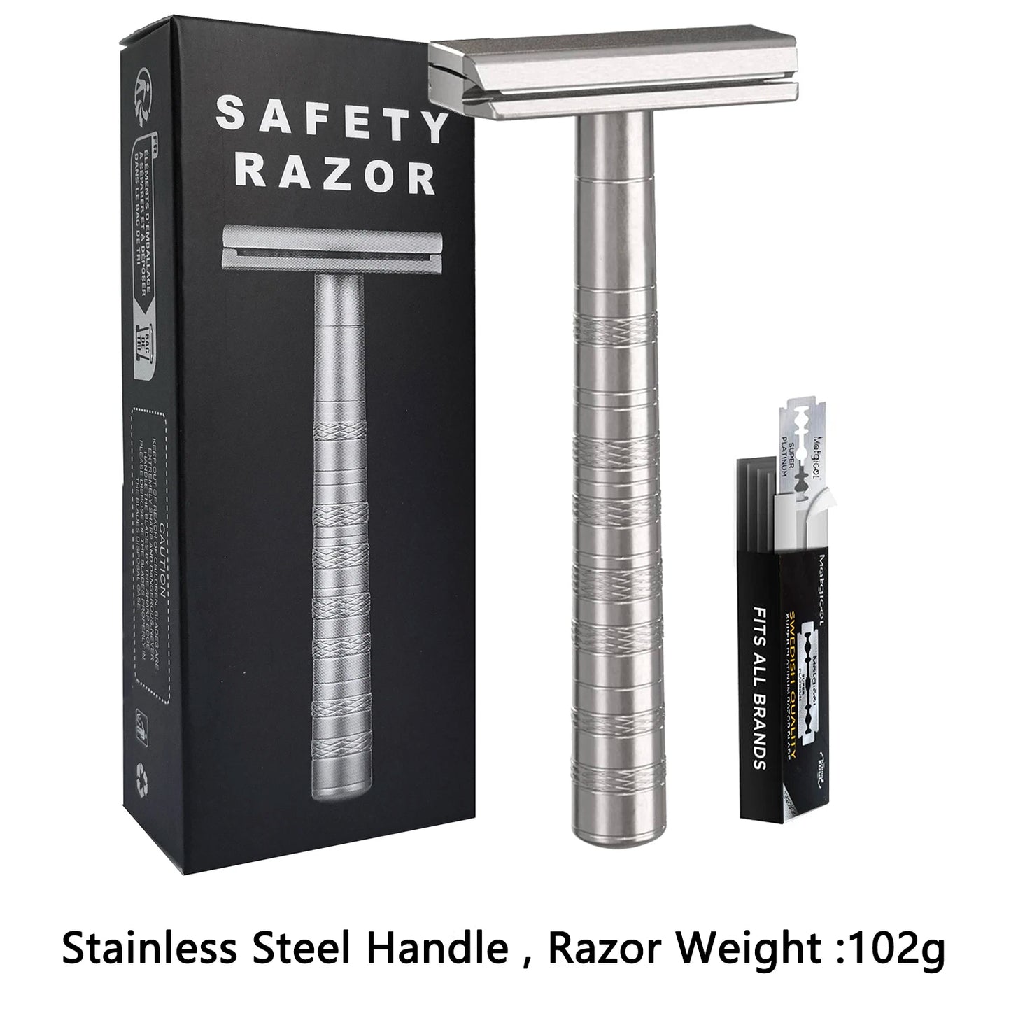 Double Edge Safety Razor with 5 Spare Blades 30° Angled Precision Reusable Single Blade Razors for Men and Women Beauty World Shop
