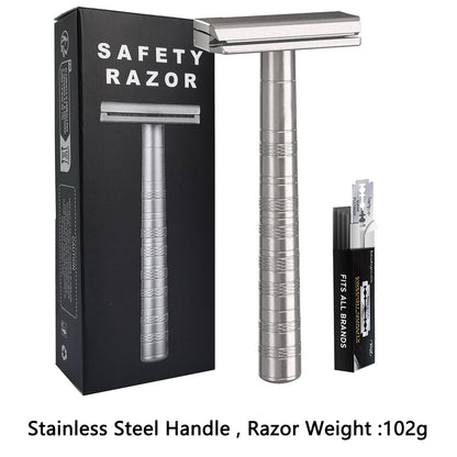 Double Edge Safety Razor with 5 Spare Blades 30° Angled Precision Reusable Single Blade Razors for Men and Women Beauty World Shop