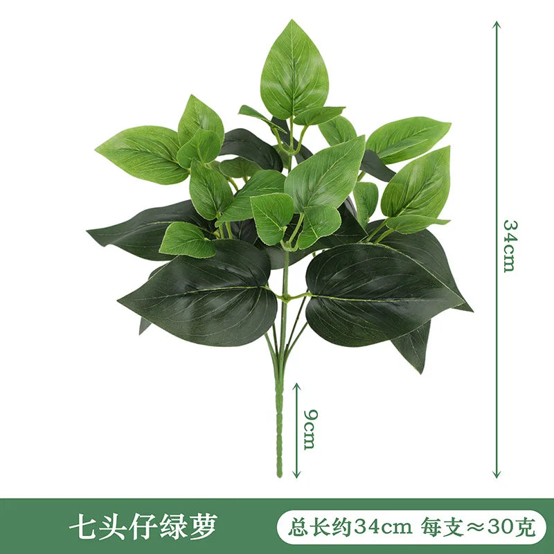 Artificial Plants Leaves Silk Tortoiseshell Leaf Dieffenbough Fake Small Fairy Taro Simulation Green Plant Living Room Decor Beauty World Shop