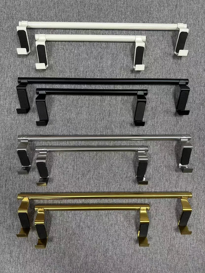 1Pcs Towel Rack Over Door Towel Bar Hanging Holder Stainless Steel Bathroom Kitchen Cabinet White Black Towel Rag Shelf Hanger Beauty World Shop