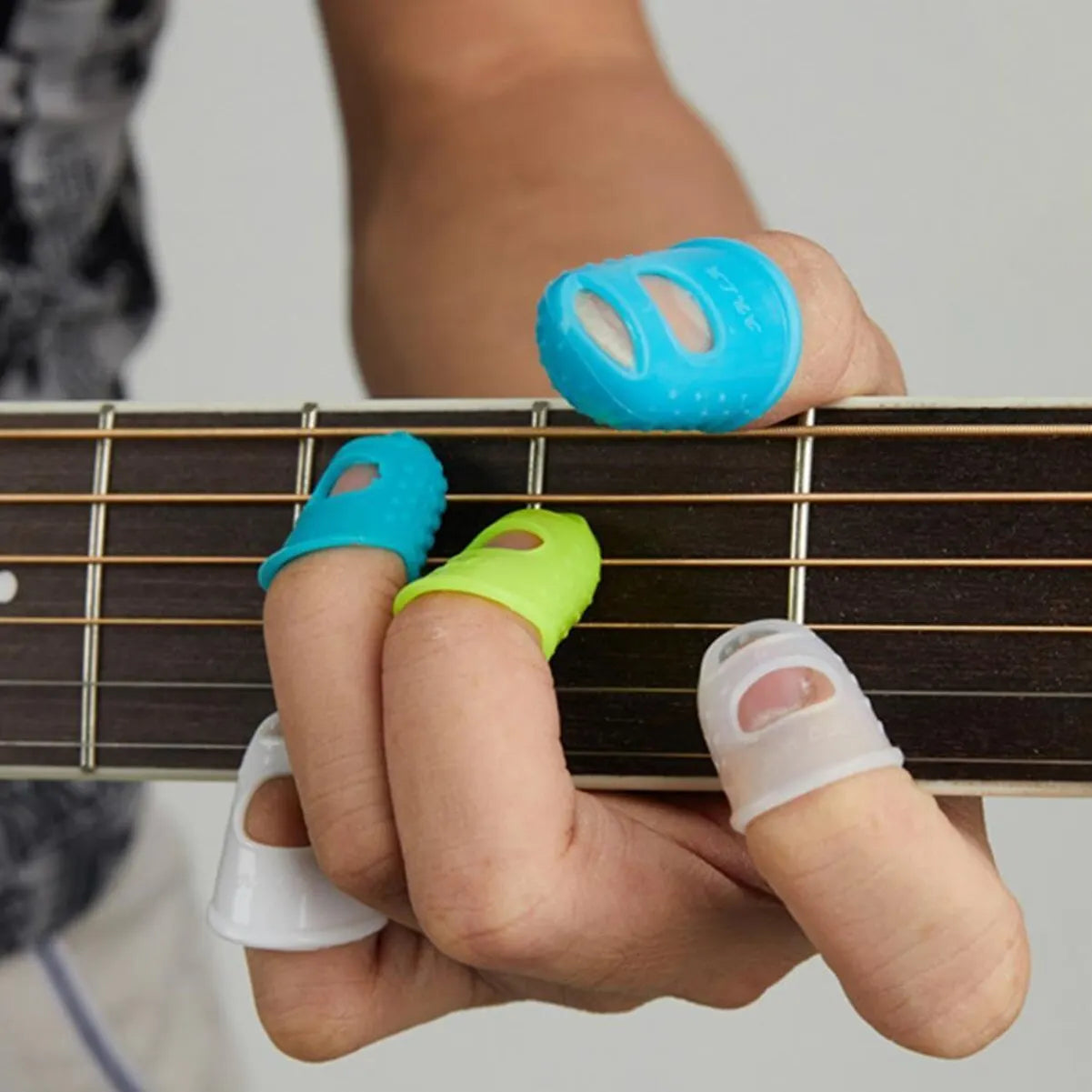 Guitar Fingertip Protectors 10 PCS Silicone Finger Guards 5 Sizes Beauty World Shop