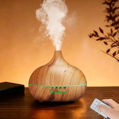 Air Aroma Humidifier Woodgrain Ultrasonic USB Humidifier Essential Oil Diffuser Home Fragrance Air Purifier with Night Light Beauty World Shop
