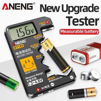 ANENG BT189 Button Cell Battery Tester 9V N D C AA AAA Universal Household LCD Display Battery Tester Power Bank Detectors Tools Beauty World Shop