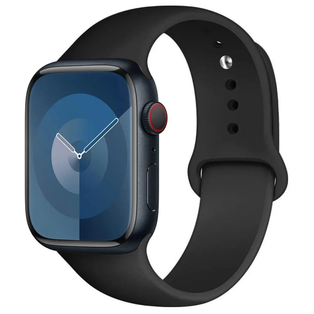Silicone Band For Apple Watch strap 44mm 45mm 40mm 41mm 42-38mm 45 mm sport bracelet iwatch series 8 7 6 5 4 3 SE 9 Ultra 2 49mm Beauty World Shop