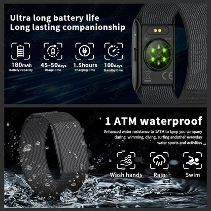 LIGE NO Screen Smart Wristbands With Heart Rate Sleep AI Health Monitor Report Smart Bracelet Incoming Call Notification Watches Beauty World Shop