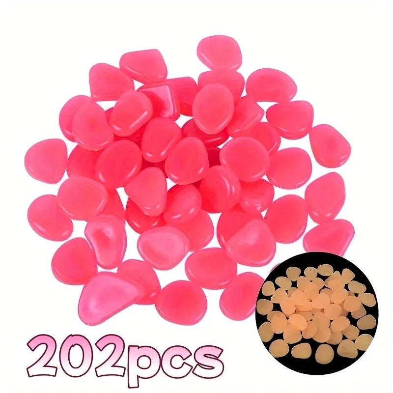 100pcs Glow In The Dark Pebbles, Resin Luminous Stones For Landscape, Garden Paths, Potted Plants, Parks, Aquarium Decor, Beauty World Shop