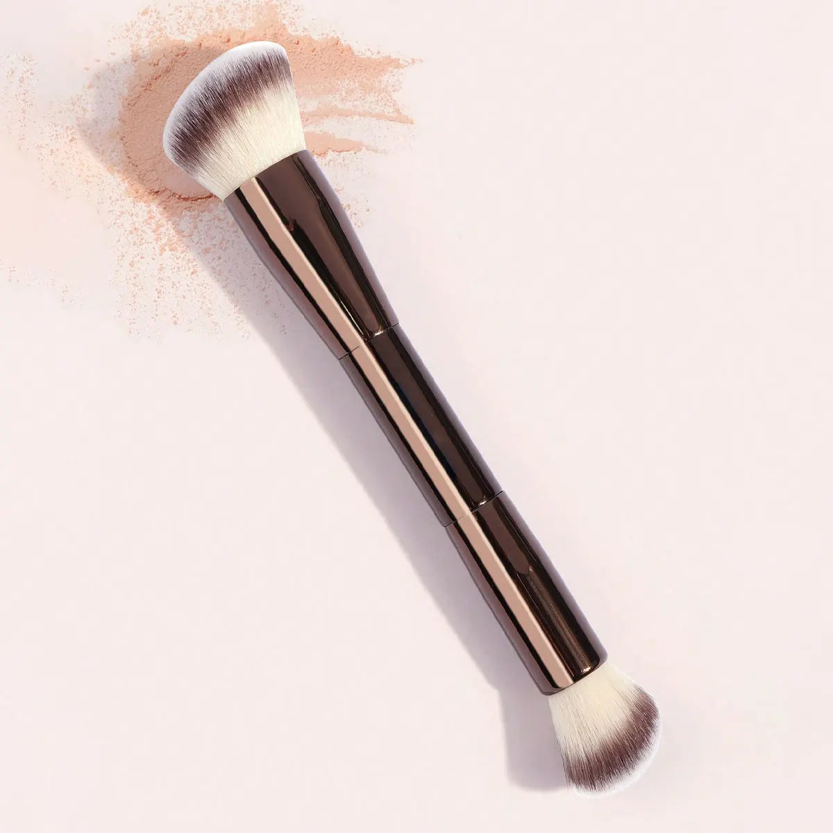 7pcs Professional Makeup Brush Set, Includes: 4pcs Dual-Ended Face Brushes, 1pc Angled Brush, 1pc Short Handle Foundation Brush, Beauty World Shop