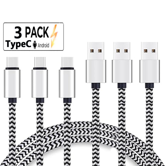 USB Type C Cable 2.4A Fast Charging Battery Charger Wire Woven Nylon Data Cable Mobile Phone Charger For Huawei Samsung USB C Beauty World Shop