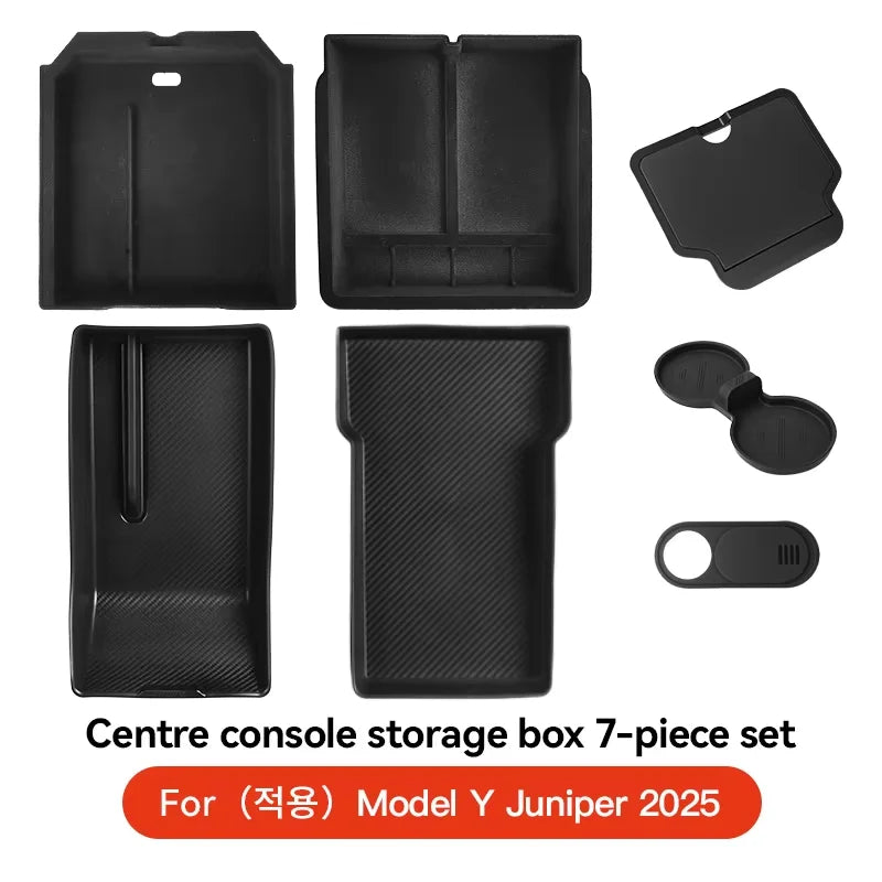For Tesla Model 3 Y Highland Juniper 2026 Center Armrest Hidden Storage Box Cup Holder Console Organizer Box Accessories Beauty World Shop