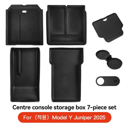 For Tesla Model 3 Y Highland Juniper 2026 Center Armrest Hidden Storage Box Cup Holder Console Organizer Box Accessories Beauty World Shop
