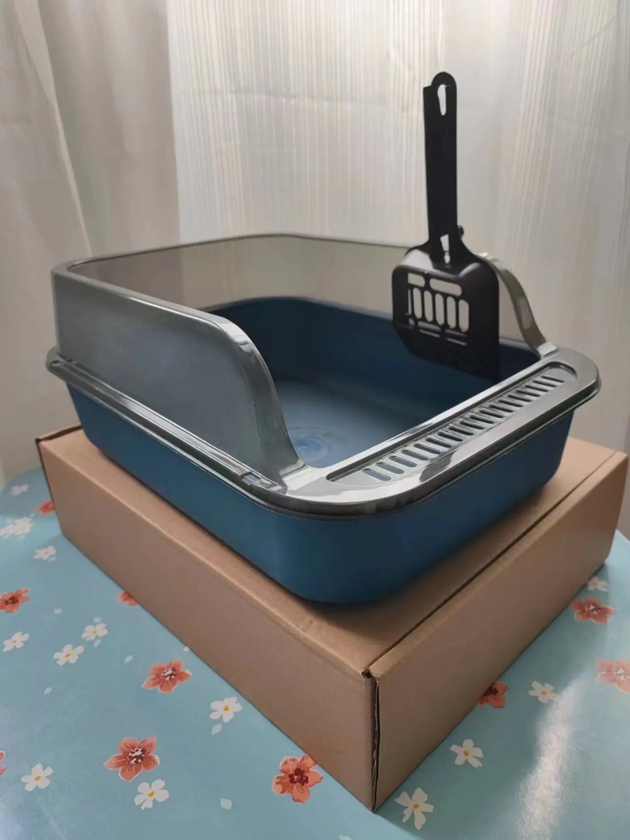 Cat Litter Box Set Large Fence Semi Enclosed Cat Litter Box Thickened Cat Toilet with Cat Litter Scoop Pet Supplies Cat Litter Beauty World Shop