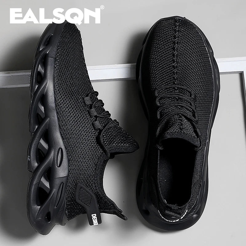 Men Sports Running Black Jogging Shoes Casual Sneakers Brown Outdoor Breathable Mesh Women Light Shock-absorption Black Tennis Beauty World Shop