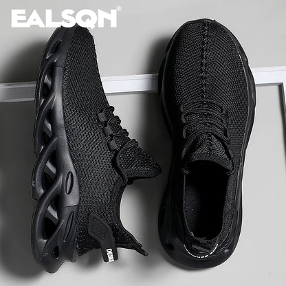Men Sports Running Black Jogging Shoes Casual Sneakers Brown Outdoor Breathable Mesh Women Light Shock-absorption Black Tennis Beauty World Shop
