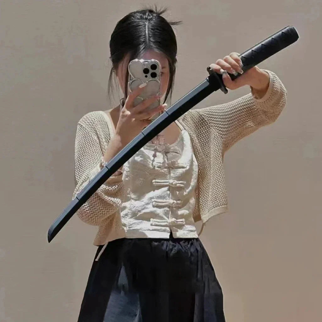 1/2/3PCS 3D Printed Gravity Straight Out Telescopic Samurai Stress Relief Toy Stretchable Cos Props Creative Folding Katana Gift Beauty World Shop
