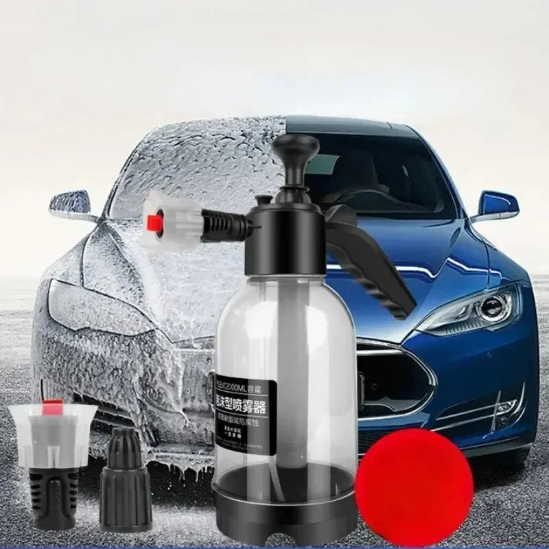 2L Foam Sprayer Car Wash Hand-held Foam Watering Can Air Pressure Sprayer Plastic Disinfection Water Bottle Car Cleaning Tools Beauty World Shop