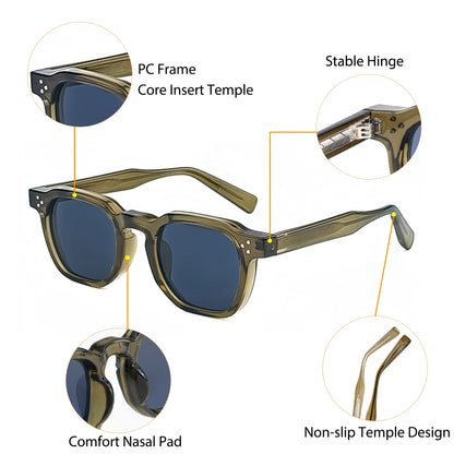 CATERSIDE Fashion Men Sunglasses Small Frame Square Personalized Design Sun Glasses Women Travel Party Business Festival Gift Beauty World Shop