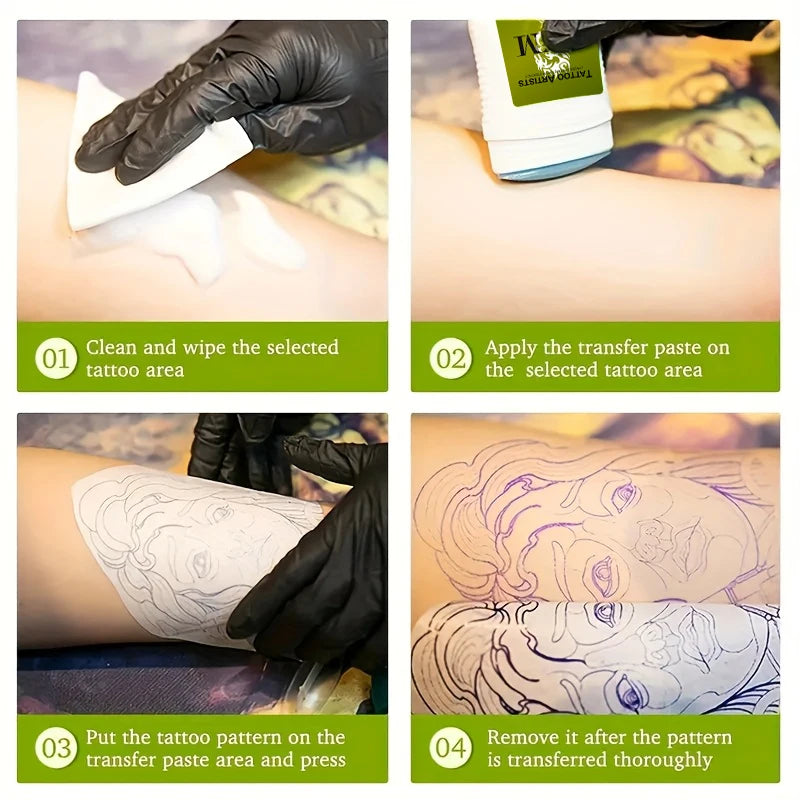 KVM Tattoo Transfer Cream Gel with tattoo transfer paper kit,  Tattoo Transfer Machine accessories for A4 Size Stencil Paper Beauty World Shop