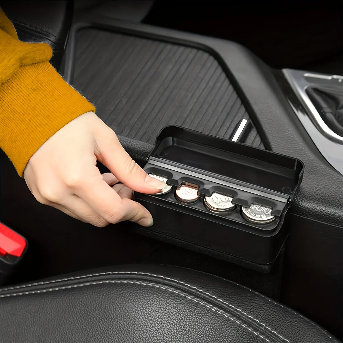 Car coin storage box - Suitable for home and car use - Money box - Universal for most car models to store and retrieve coins Beauty World Shop