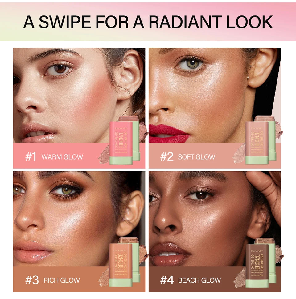 Multi-function Blush Stick Face Makeup Waterproof Easy Color Rouge Blusher Cream Contour Rendering Brightening Contour Makeup Beauty World Shop