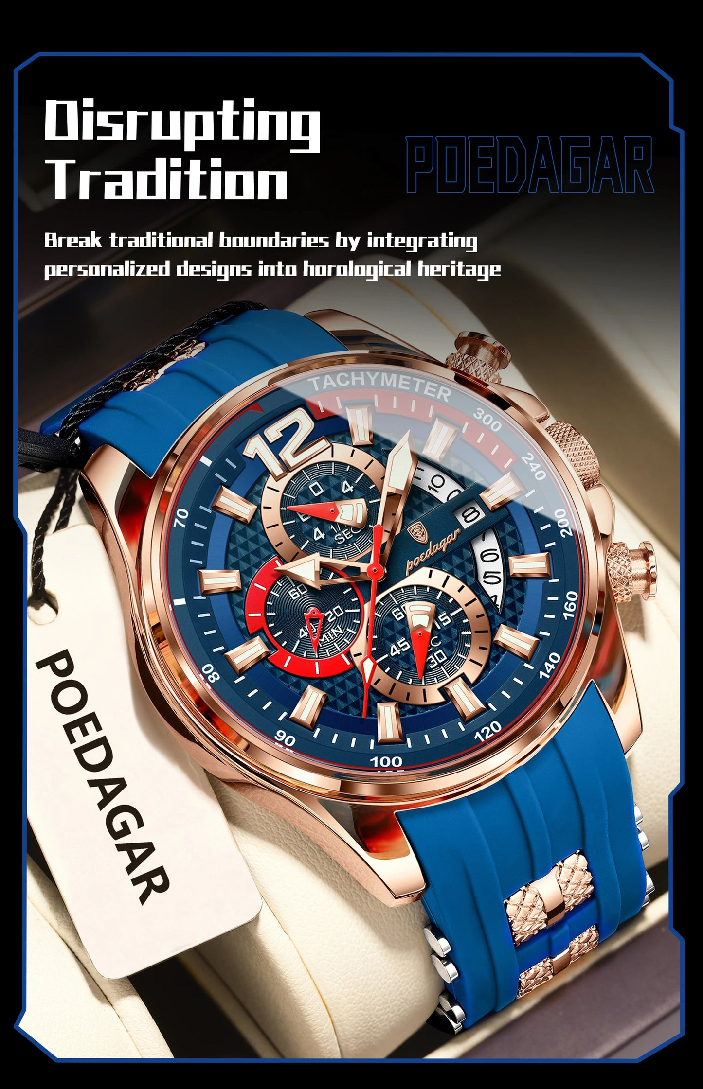 POEDAGAR Luxury Watch For Men Date Chronograph Luminous Waterproof Silicone Male Watch Fashion Sports Quartz Men's Watches Reloj Beauty World Shop