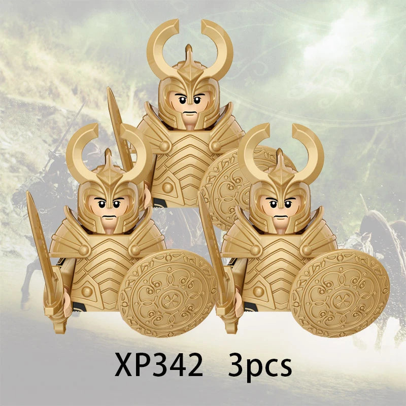 3pcs Lord Rings Elves Orcs Army Dwarf Rohan Mini Action Toy Figures Building Blocks Assembly Toys for Kids Birthday Gift Beauty World Shop