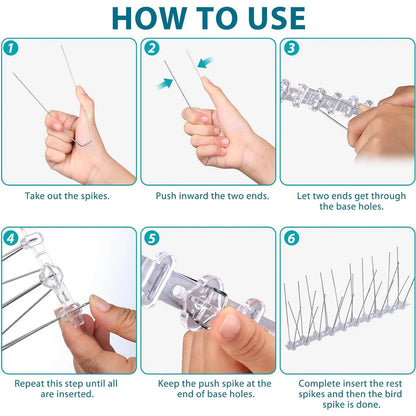 Bird Spikes Repellent Supplies Scarecaper Pigeons Animal Repeller Deterrent Amazes Birds Anti Outdoor Pest Control Products Home Beauty World Shop