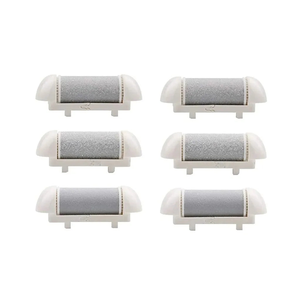 Black Foot Care Tool Heads, Hard Skin Remover, Refill Rollers for Cracked Heels Calluses and Dead Skin Removal, 6 Pcs Beauty World Shop