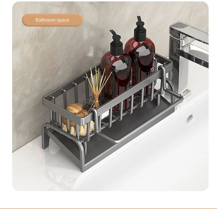 Kitchen Shelf Cleaning Cloth Storage Draining Rack Household Detergent Sponge Rack Water Sink Water Sink Water Sink Artifact Beauty World Shop