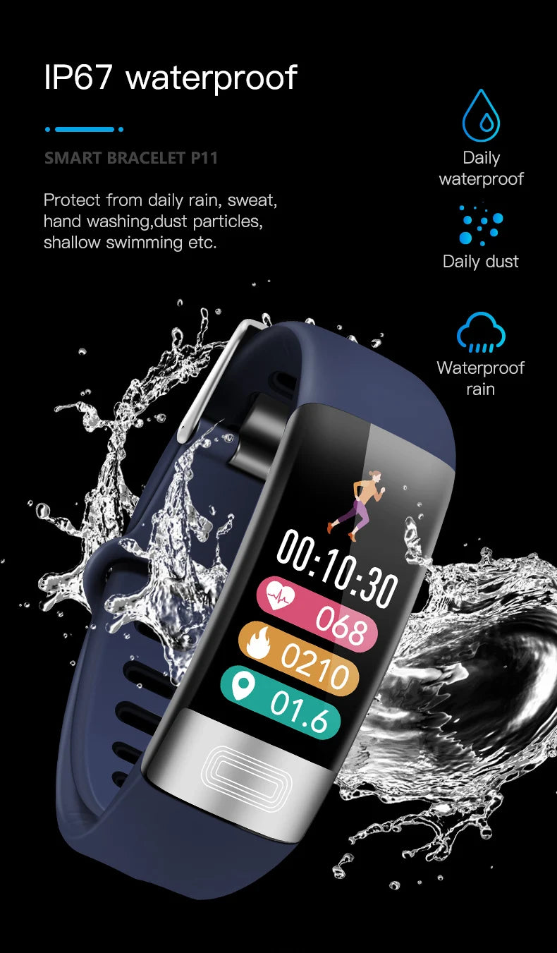 ECG+PPG Smart Wristband Fitness Tracker for Women Men Calorie Blood Pressure Waterproof Sport Smartband Health Smartwatch Beauty World Shop