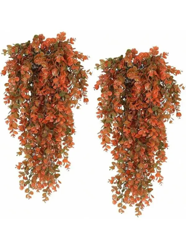 Artificial Hanging Plants Faux Eucalyptus Leaf Greenery Vine Outdoor UV Resistant Plastic Plants for DIY Home Wedding Decoration Beauty World Shop