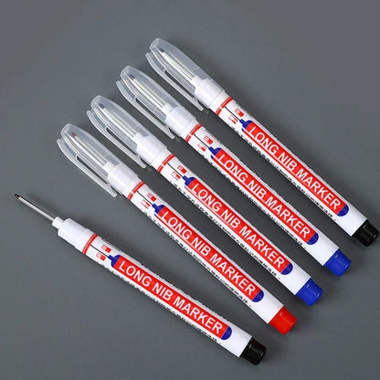 1-100Pcs 2cm Waterproof Long Head Markers Deep Hole Marker Pen for Metal Carpenter Red/Black/Blue/Green Ink Woodworking Tools Beauty World Shop