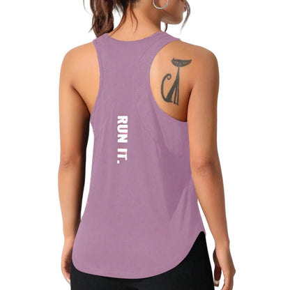 Women's running vest, special letter style, loose long top vest, a good choice for yoga running Beauty World Shop
