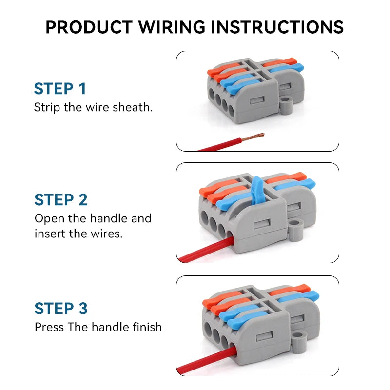 10/30/50 PCS Mini Fast Wiring Cable Connectors Universal Compact Splitter Electrical Conductors Push-in Home Terminal Block Beauty World Shop