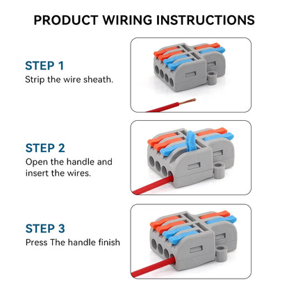 10/30/50 PCS Mini Fast Wiring Cable Connectors Universal Compact Splitter Electrical Conductors Push-in Home Terminal Block Beauty World Shop