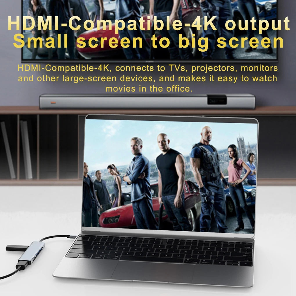 7 In 1 Type C Usb Hub Seven In One Type C 4k 30hz Usb Splitter Supports All Type C Channel Computers To Usb Compatible With Hdmi Beauty World Shop