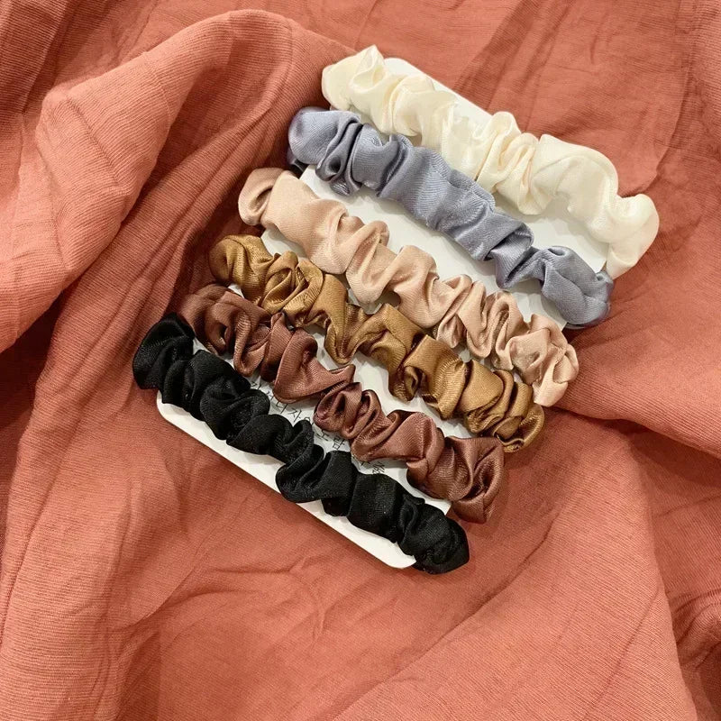 6/12 PCS Elegant women's headband, rubber band, elastic band, softer than silk hair | Satin headband | Beauty World Shop