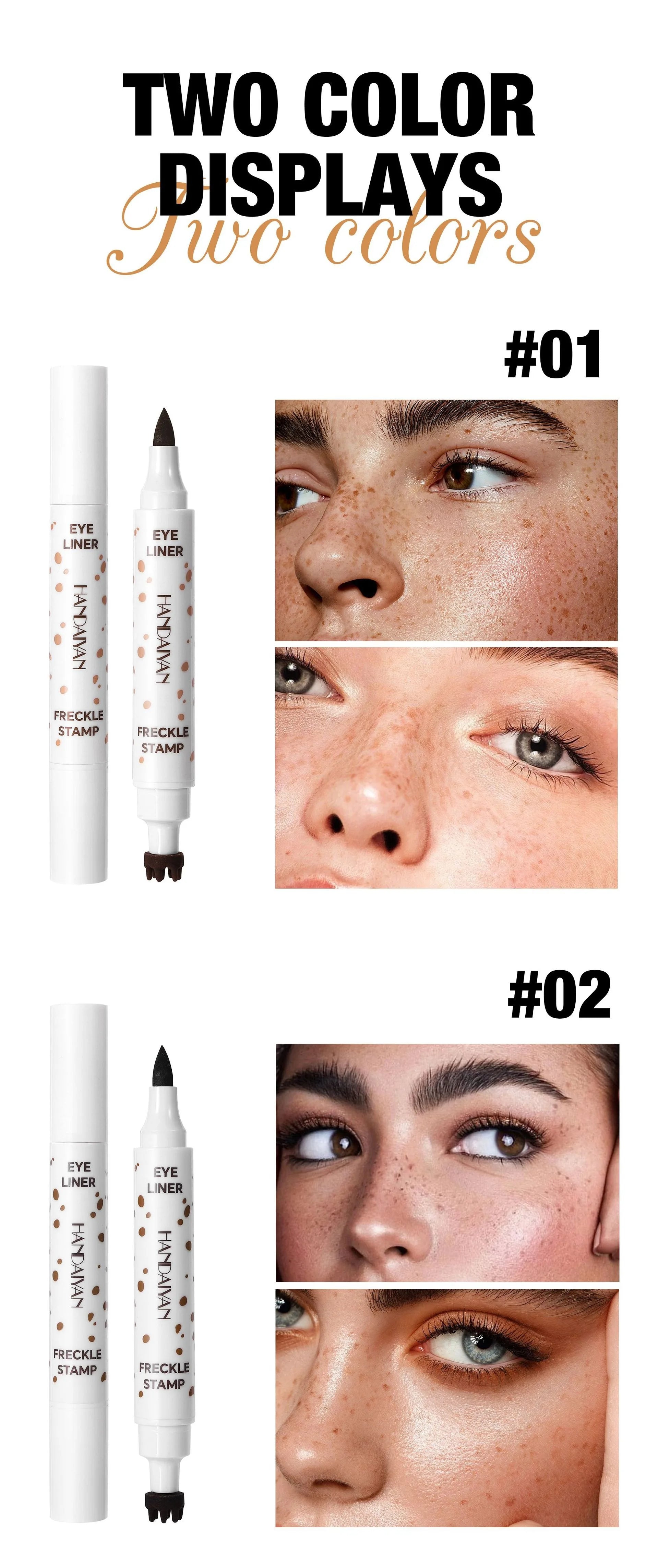 1PC Face Fake Freckles Pen Natural Waterproof Lifelike Fake Freckles Pen for Long Lasting Look Dot Spot Pen Makep Tool Cosmetic Beauty World Shop